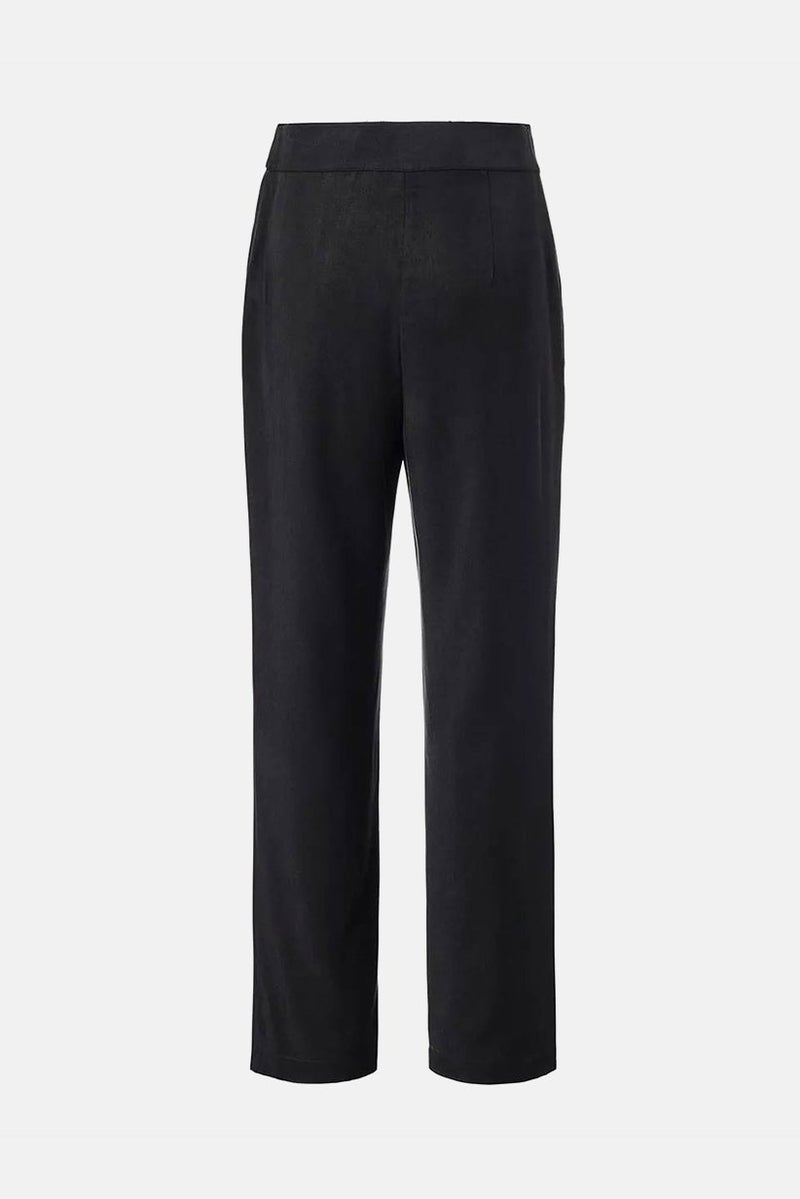 Tchibo Women Straight Leg Plain Casual Pants, Black - Image 3